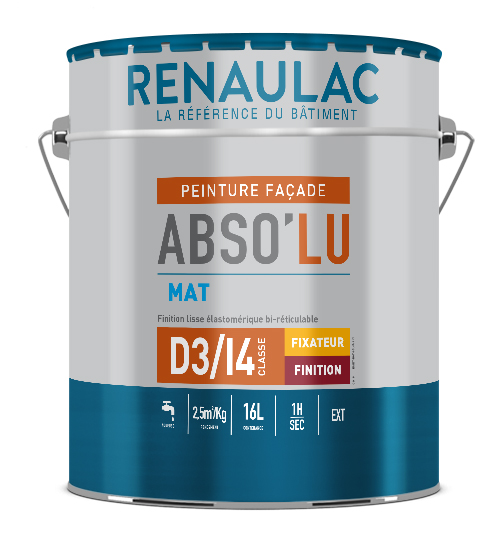 Peinture Mat de revêtement et protection des façades ABSO'LU Mat : RENAULAC (16 L)