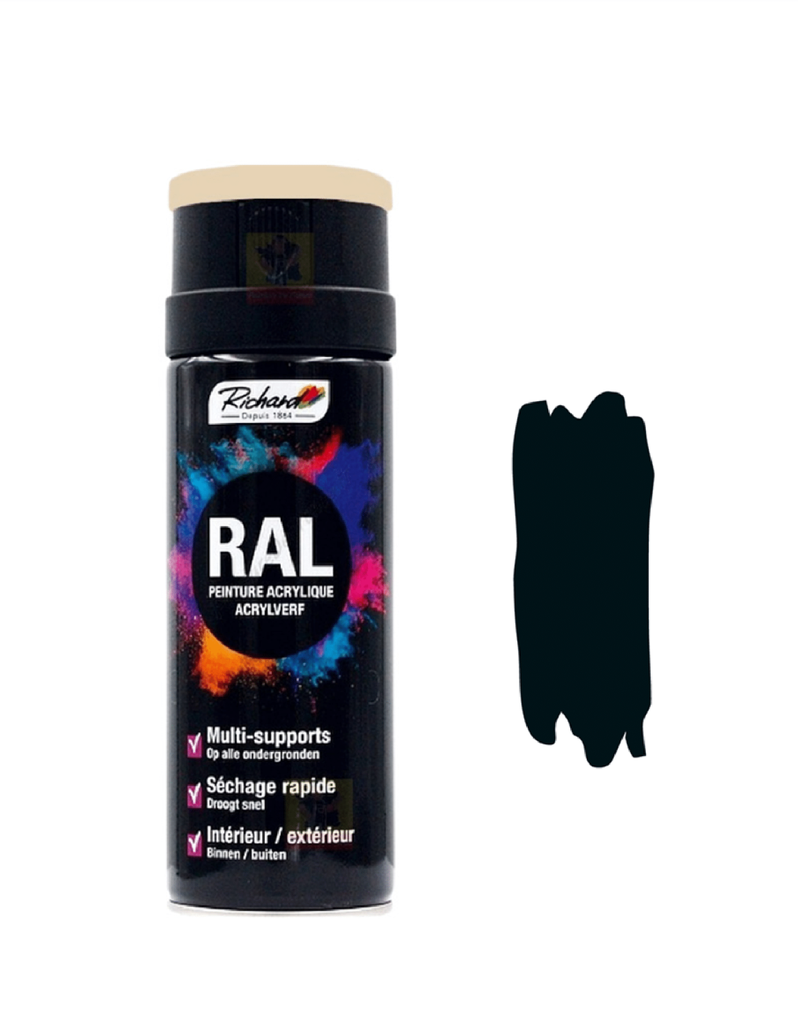 APP Rally Color Spray Bombe peinture Noir brillant, Peinture et vernis  acrylique, Noir brillant