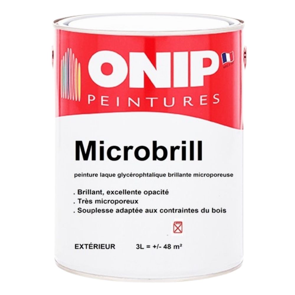 Peinture de finition brillante pour bois : Microbrill Onip (1 et 3L)