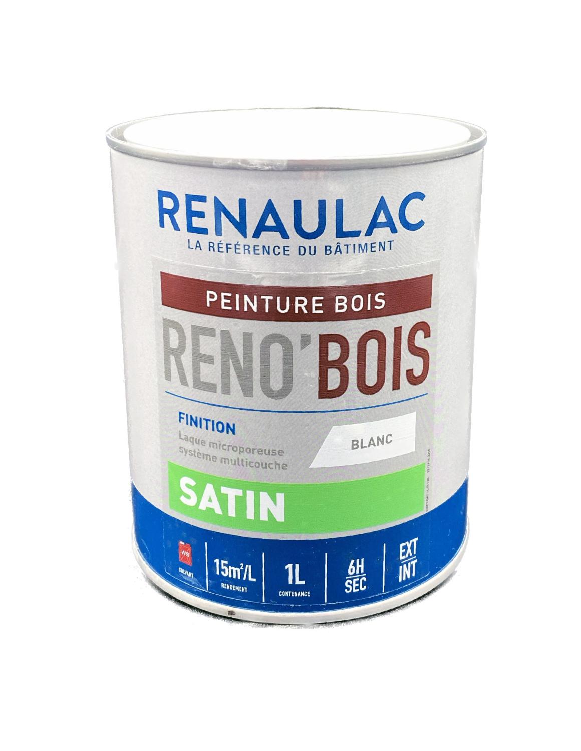 Peinture multicouche, opacifiante spécial bois RENO'BOIS : RENAULAC (1 et 4 L)
