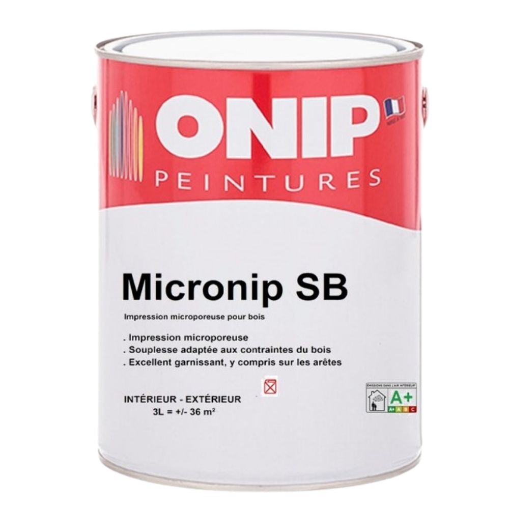Sous-couche de peinture garnissante pour bois : Micronip S.B (1 et 3L)