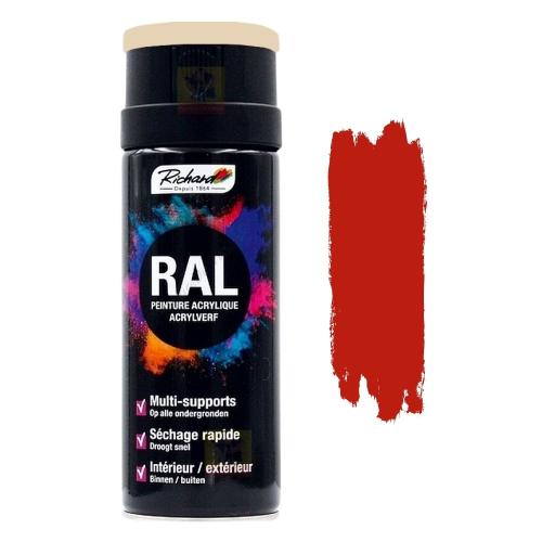 Peinture bombe aérosol rouge : RAL 3020