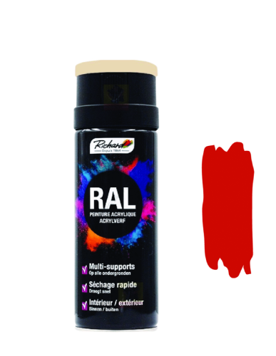 Peinture bombe aérosol Rouge de sécurité : RAL 3001